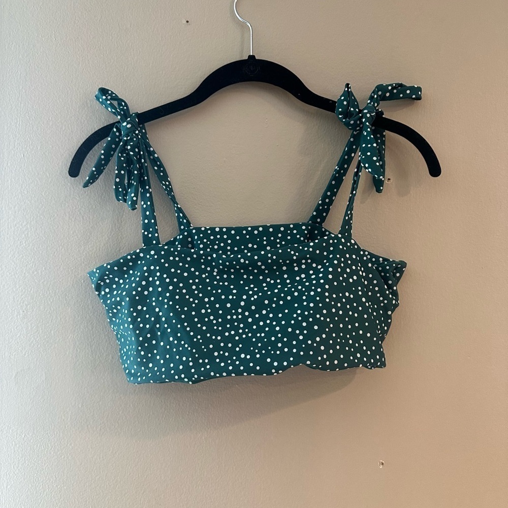 SHEIN Green Polka Dot Bikini Set ( Top and Bottom) Size L